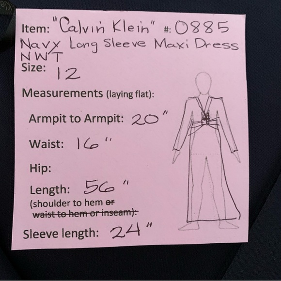 Calvin Klein Navy Jersey Maxi-Dress NWT size 12 - Picture 11 of 11